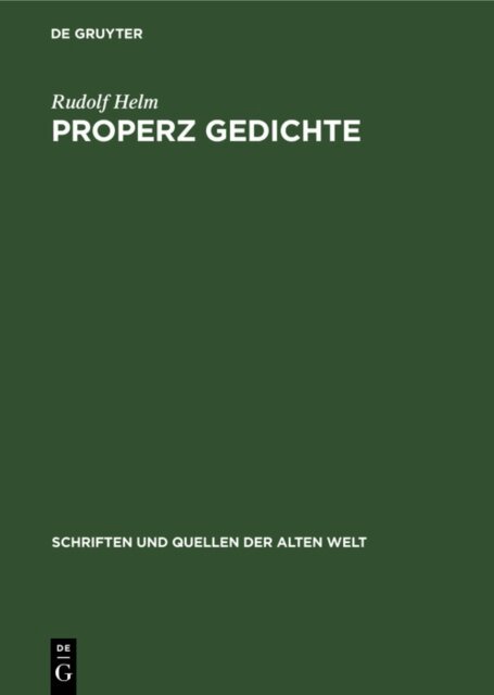 Rudolf Helm - Properz Gedichte, E-bok