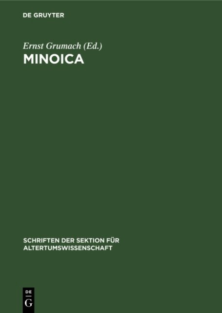 Ernst Grumach - Minoica, E-bok