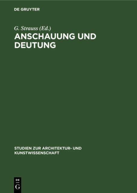 G. Strauss - Anschauung und Deutung, E-bok
