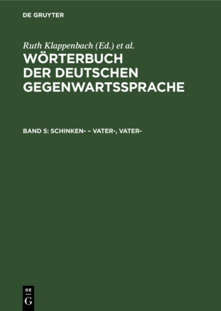 H. Malige-Klappenbach, R. Klappenbach, G. Kempcke - Schinken- - Vater-, vater-, E-bok