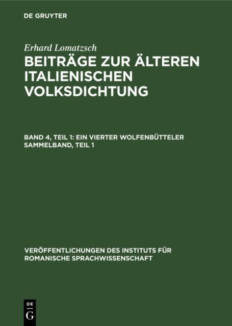 Erhard Lomatzsch - Ein vierter Wolfenbutteler Sammelband, Teil 1, E-bok