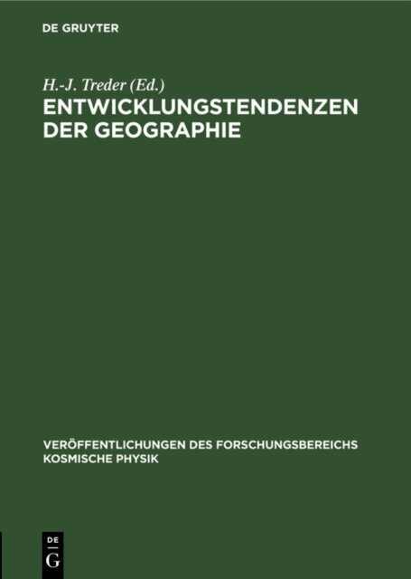 H.-J. Treder - Entwicklungstendenzen der Geographie, E-bok