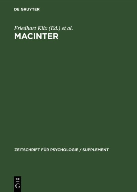 Hartmut Wandtke, Friedhart Klix - MACINTER, E-bok