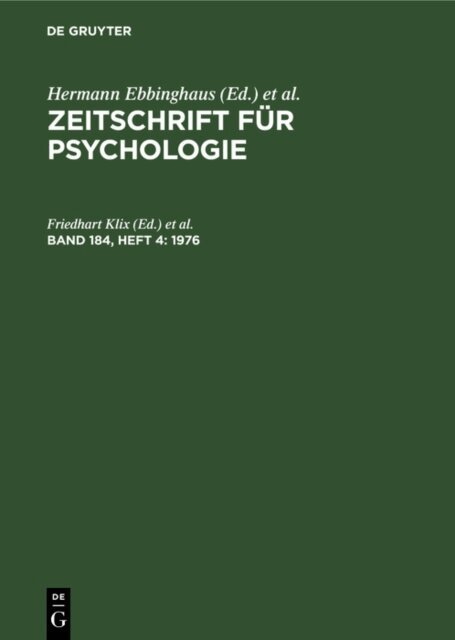 Hubert Sydow, Hans-Dieter Schmidt, Friedhart Klix - 1976, E-bok