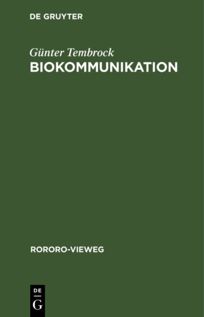 Gunter Tembrock - Biokommunikation, E-bok