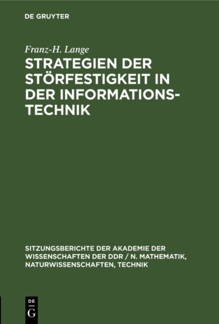 Franz-H. Lange - Strategien der Storfestigkeit in der Informationstechnik, E-bok