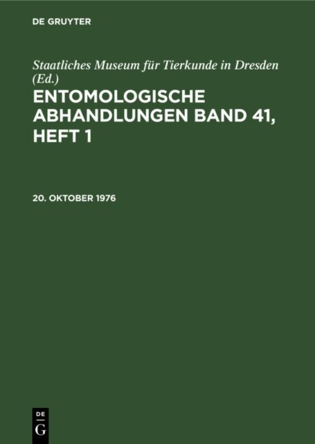 Staatliches Museum fur Tierkunde in Dresden - 20. Oktober 1976, E-bok