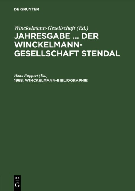 Hans Ruppert - Winckelmann-Bibliographie, E-bok