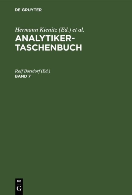 Rolf Borsdorf - Analytiker-Taschenbuch. Band 7, E-bok