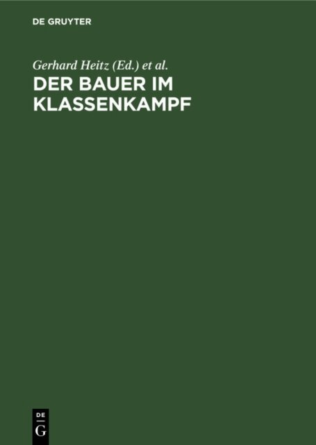 Gunter Vogler, Max Steinmetz, Adolf Laube, Gerhard Heitz - Bauer im Klassenkampf, E-bok