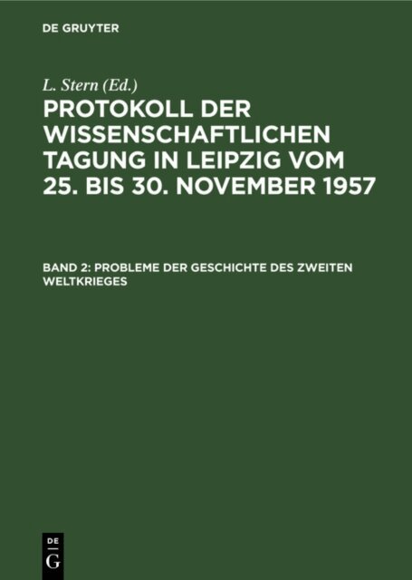 L. Stern - Probleme der Geschichte des Zweiten Weltkrieges, E-bok