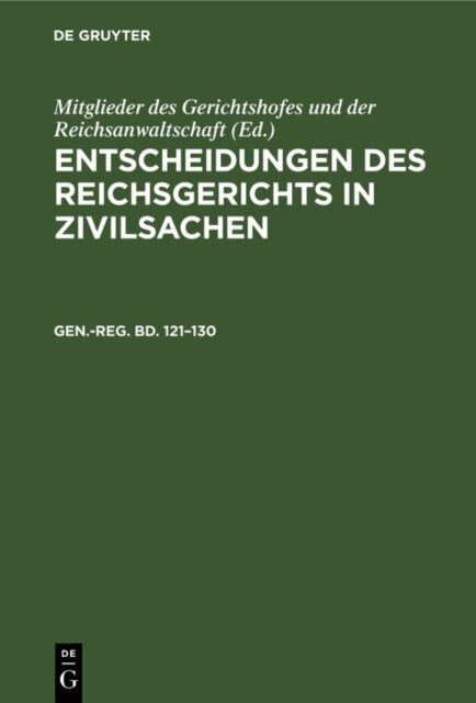 Georg Muller - Generalregister zum hunderteinundzwanzigsten bis hundertdreiigsten Bande, E-bok