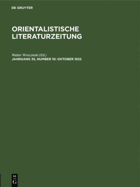 Walter Wreszinski - Oktober 1932, E-bok