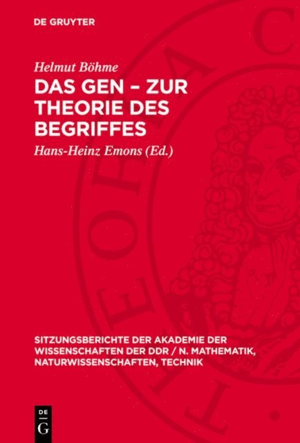 Helmut Bohme, Hans-Heinz Emons - Das Gen – Zur Theorie des Begriffes, E-bok