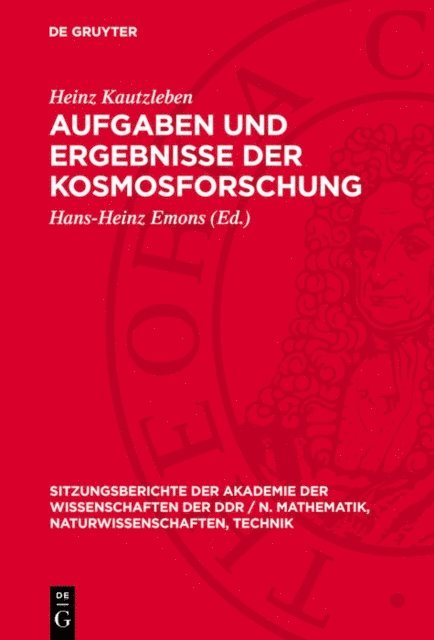 Heinz Kautzleben, Hans-Heinz Emons - Aufgaben und Ergebnisse der Kosmosforschung, E-bok
