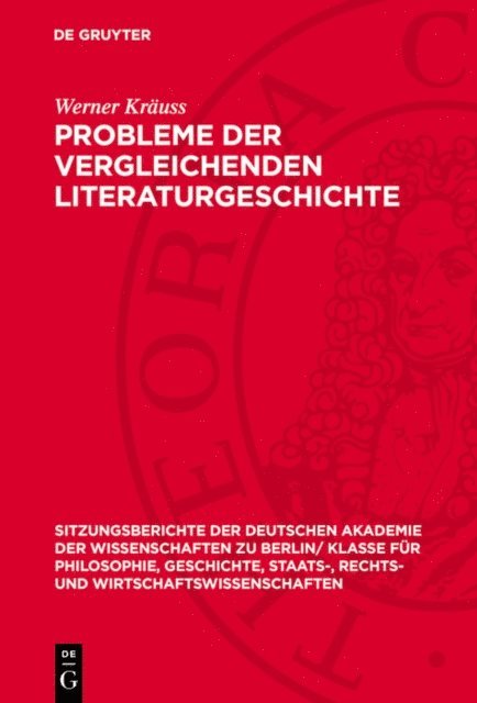 Werner Krauss - Probleme der vergleichenden Literaturgeschichte, E-bok