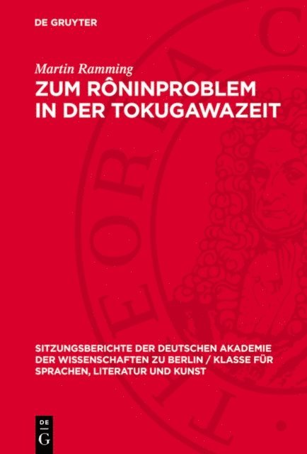 Martin Ramming - Zum Rôninproblem in der Tokugawazeit, E-bok
