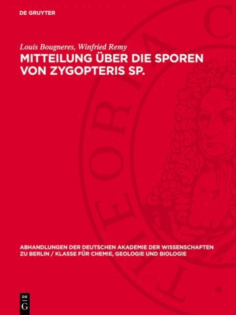 Winfried Remy, Louis Bougneres - Mitteilung über die Sporen von Zygopteris Sp., E-bok