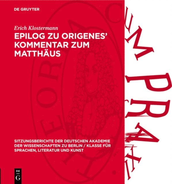 Erich Klostermann - Epilog zu Origenes’ Kommentar zum Matthäus, E-bok