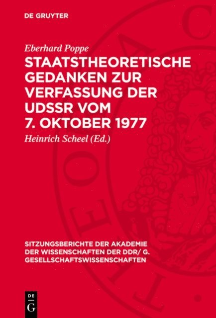 Eberhard Poppe, Heinrich Scheel - Staatstheoretische Gedanken zur Verfassung der UdSSR vom 7. Oktober 1977, E-bok