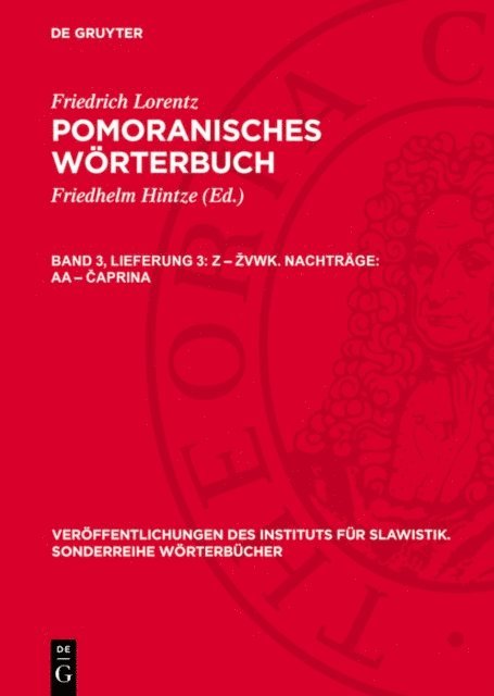 Friedrich Lorentz, Friedhelm Hintze - Z – žvwk. Nachträge: aa – čaprina, E-bok