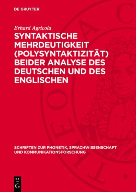 Erhard Agricola - Syntaktische Mehrdeutigkeit (Polysyntaktizität) beider Analyse des Deutschen und des Englischen, E-bok