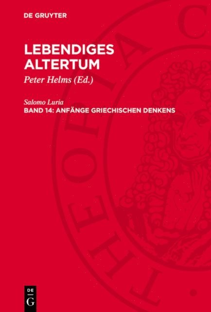 Salomo Luria, Peter Helms - Anfänge griechischen Denkens, E-bok
