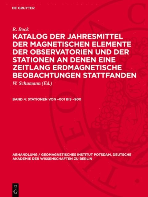 R. Bock, W. Schumann - Stationen von –001 bis –900, E-bok
