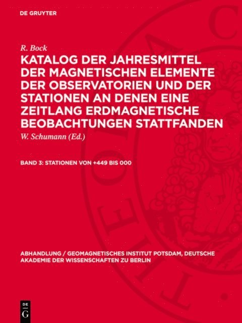 R. Bock, W. Schumann - Stationen von +449 bis 000, E-bok