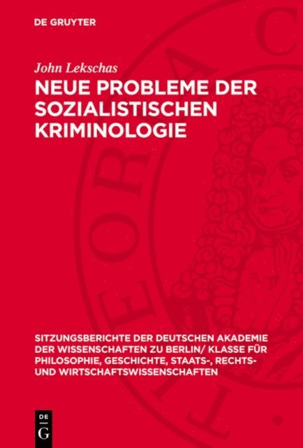John Lekschas - Neue Probleme der sozialistischen Kriminologie, E-bok