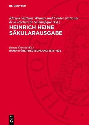 Renate Francke - Über Deutschland, 1833-1836, Inbunden