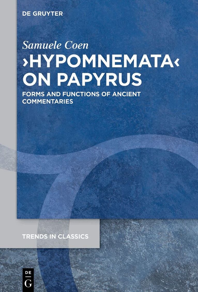 Samuele Coen - ›Hypomnemata‹ on Papyrus, Inbunden. Tillgänglighet: Lägg i varukorg