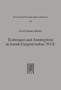 Techniques and Assumptions in Jewish Exegesis Before 70 CE