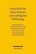 Festschrift fr Horst Konzen zum siebzigsten Geburtstag