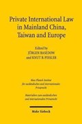 Private International Law in Mainland China, Taiwan and Europe