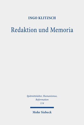 Ingo Klitzsch - Redaktion und Memoria, Inbunden. Tillgänglighet: Tillfälligt slut