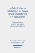 Die Schriftzitate im Hebrerbrief als Zeugen fr die berlieferung der Septuaginta