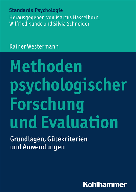 Rainer Westermann - Methoden psychologischer Forschung und Evaluation, E-bok
