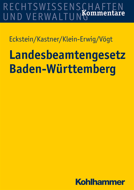 Karlheinz Klein-Erwig, Christoph Eckstein, Berthold Kastner, Friedrich Vogt - Landesbeamtengesetz Baden-Württemberg, E-bok