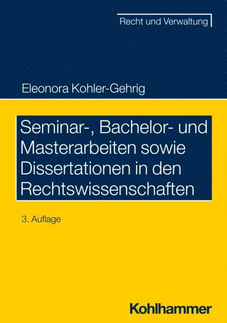 Eleonora Kohler-Gehrig - Seminar-, Bachelor- und Masterarbeiten sowie Dissertationen in den Rechtswissenschaften, E-bok