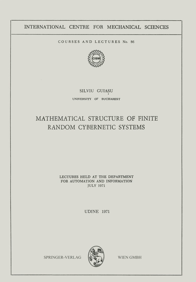 Mathematical Structure of Finite Random Cybernetic Systems