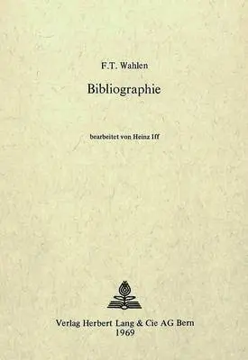 Friedrich Traugott Wahlen - Friedrich Traugott Wahlen - Bibliographie, Inbunden. Tillgänglighet: Tillfälligt slut