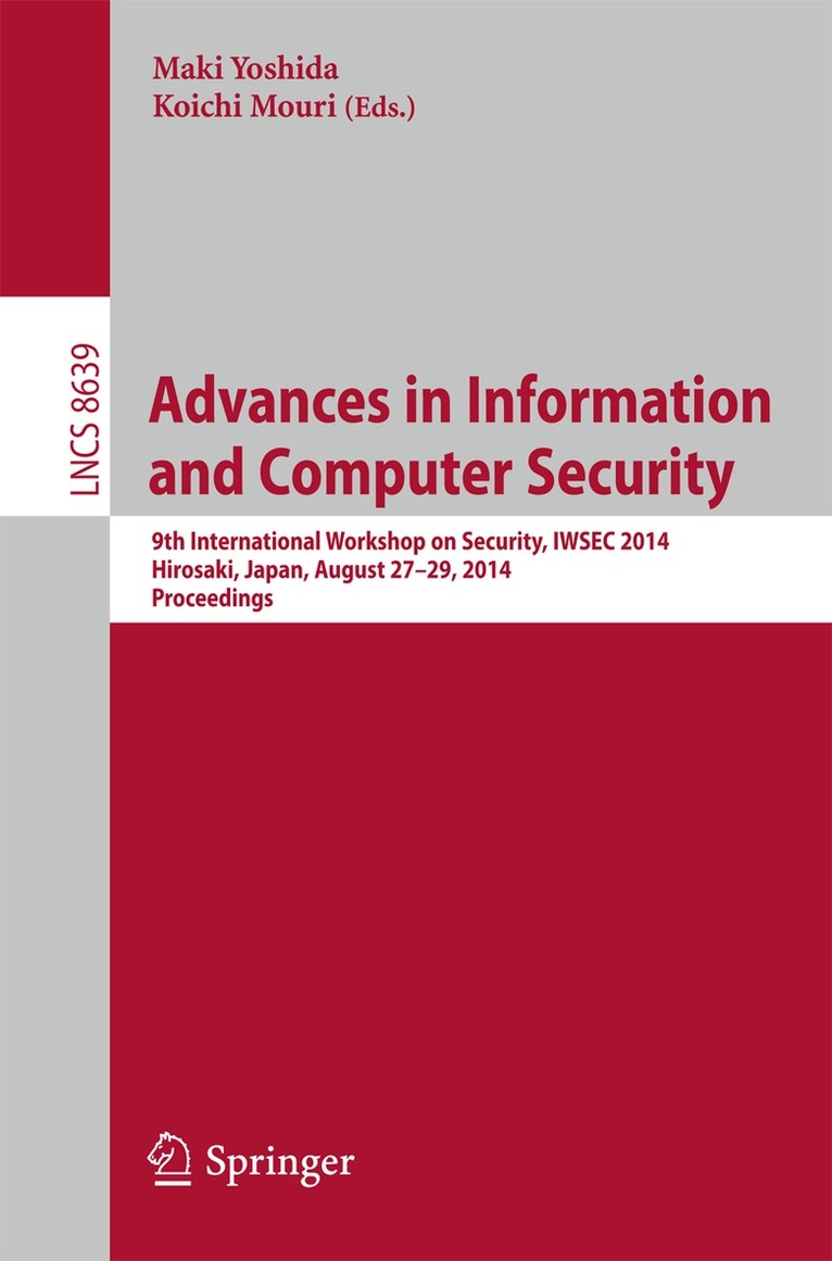 Maki Yoshida, Koichi Mouri - Advances in Information and Computer Security, Häftad