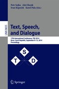 Text, Speech and Dialogue