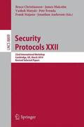 Security Protocols XXII