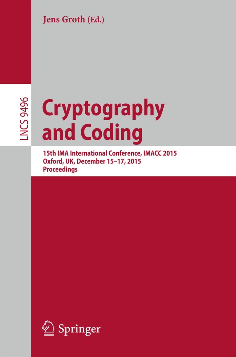 Jens Groth - Cryptography and Coding, Häftad