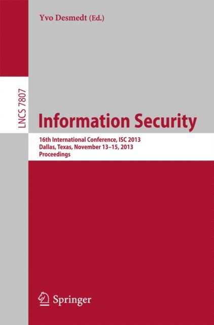 Yvo Desmedt - Information Security, E-bok