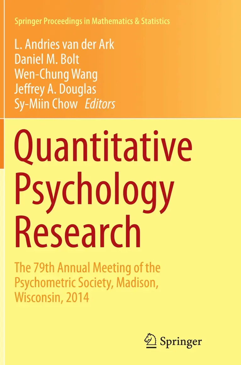 L. Andries van der Ark, Daniel M. Bolt, Wen-Chung Wang, Jeffrey A. Douglas, Sy-Miin Chow - Quantitative Psychology Research, Häftad. Tillgänglighet: Lägg i varukorg