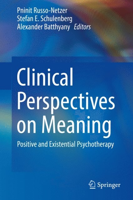 Alexander Batthyany, Stefan E. Schulenberg, Pninit Russo-Netzer - Clinical Perspectives on Meaning, E-bok