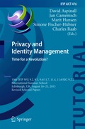 Privacy and Identity Management. Time for a Revolution?